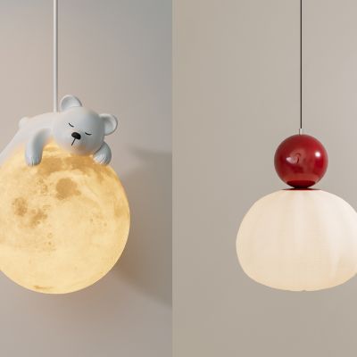 现代奶油风吊灯_吊线灯