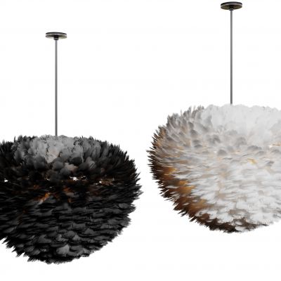现代羽毛吊灯组合 羽毛灯 艺术吊灯