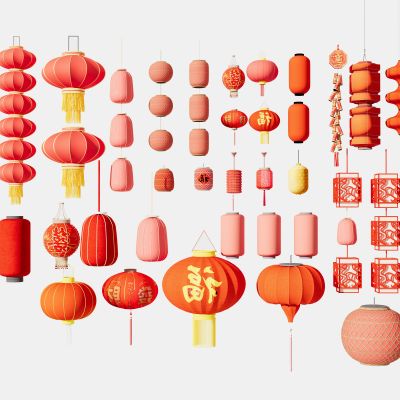 新中式对联 春联 福字 卷轴 画卷 中国结