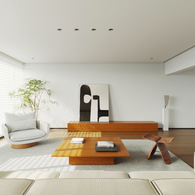 现代极简大平层客餐厅