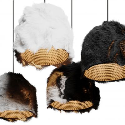 现代羽毛吊灯组合 羽毛灯 艺术吊灯