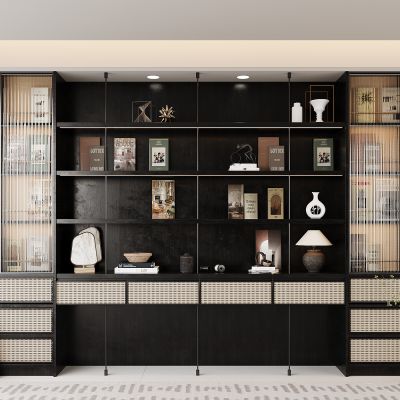 中古风书柜 书籍 展示柜 开放式书柜