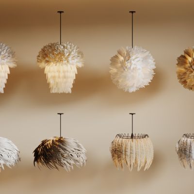 现代吊灯组合 艺术羽毛吊灯
