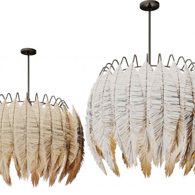 现代羽毛吊灯组合 羽毛灯 艺术吊灯