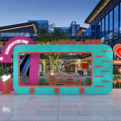 现代爱情主题小品美陈_户外座椅3D模型