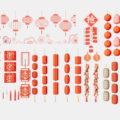 新中式对联 春联 福字 卷轴 画卷 中国结