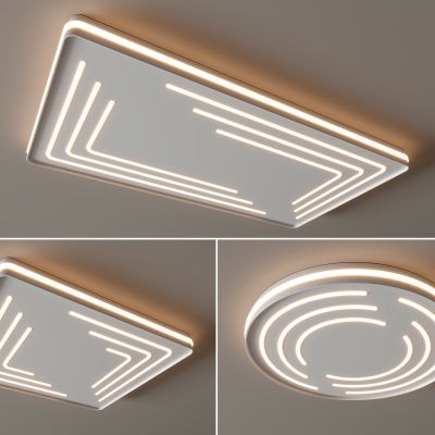 现代吸顶灯 方形吸顶灯 圆形 几何 超薄  卧室 客厅 儿童房 简约