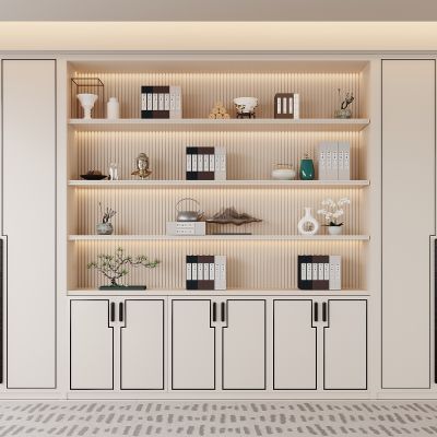 新中式书柜 开放式书柜 书籍