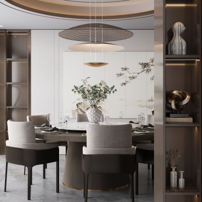 现代家居餐厅，新中式包厢