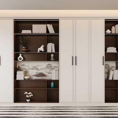 新中式书柜 开放式书柜 书籍