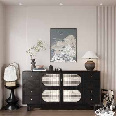 中古玄关柜 装饰摆件 装饰画 花瓶 落地灯