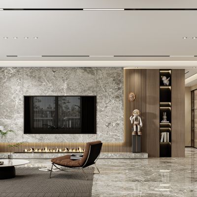 现代客厅，客厅，沙发，背景墙