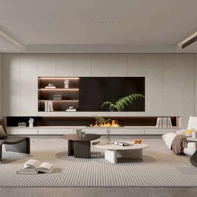 现代家居客厅 电视背景墙 简约客厅 现代茶几组合 沙发 电视柜 极简客厅