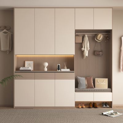 现代鞋柜，鞋子，衣物，帽子，工艺摆件