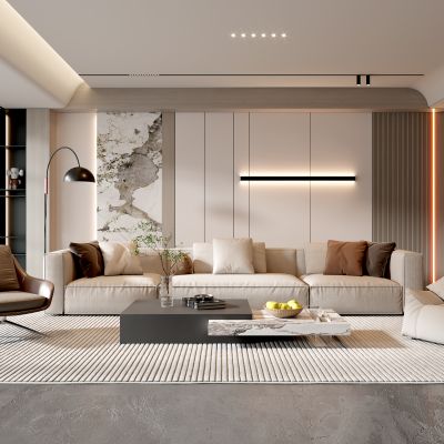 现代家居客厅 现代客厅 简约客厅 现代茶几组合 茶几 落地灯 极简客厅