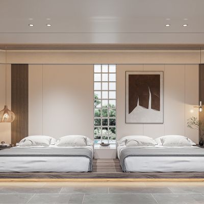 现代奶油风客房