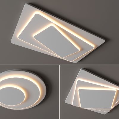 现代吸顶灯 方形吸顶灯 圆形 几何 超薄  卧室 客厅 儿童房 简约