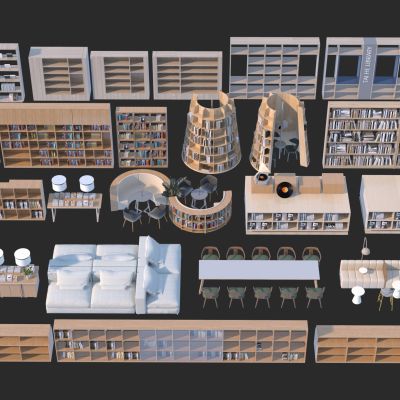 现代书架3D模型