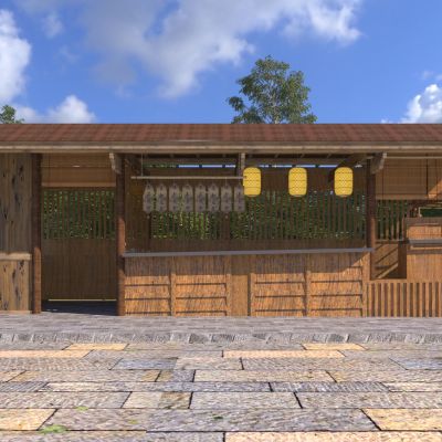 中式茶馆酒铺3D模型