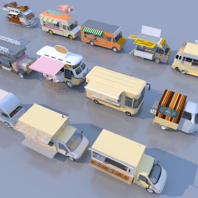 现代网红售卖车3D模型