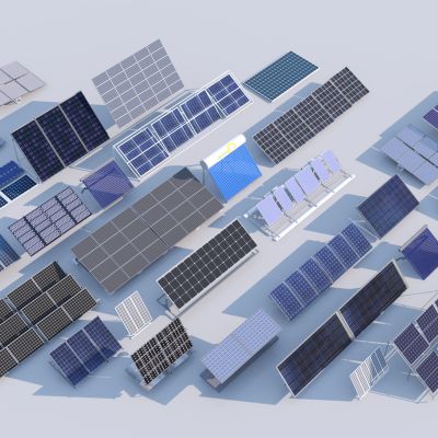 现代太阳能板集合模型