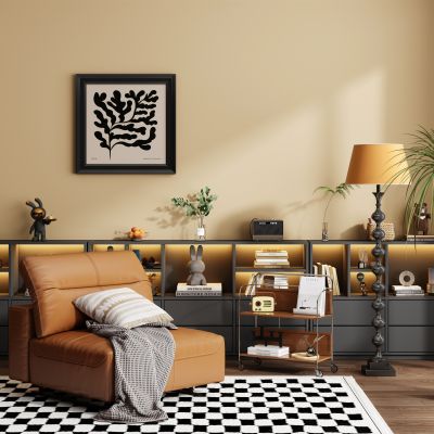 现代中古风单人沙发边几组合