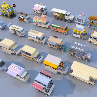 现代网红售卖车3D模型