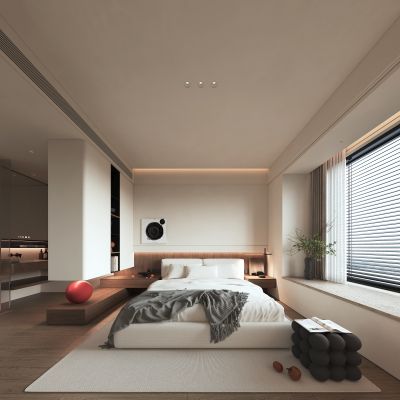 现代风格卧室_装饰画_摆件_装饰品_床品_书本2_窗帘11