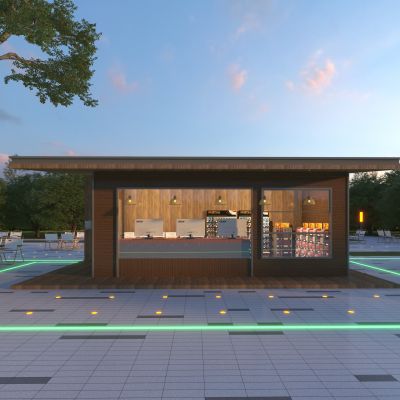 现代餐饮集装箱3D模型