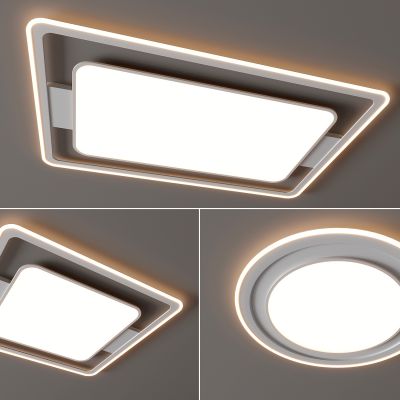 现代吸顶灯 方形吸顶灯 圆形 几何 超薄  卧室 客厅 儿童房 简约