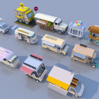现代网红售卖车3D模型