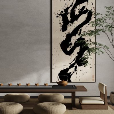 中式侘寂风文字装饰画挂画