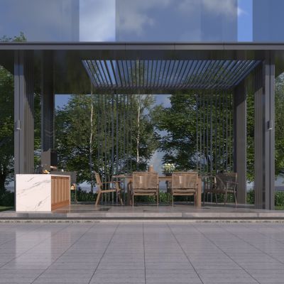 新中式休闲景观亭子3D模型