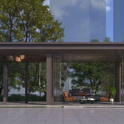 新中式休闲景观亭子3D模型