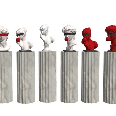 石膏人物雕塑欧式雕像艺术装饰品罗马柱大卫头像艺术品摆件儿室内摆件儿石膏头像