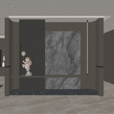 意式轻奢风弧形造型入户隔断玄关