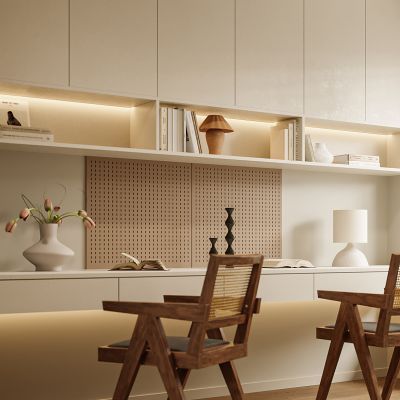 现代奶油风主卧主卫