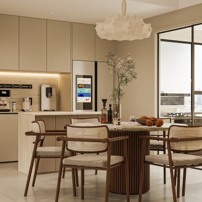 现代奶油风客餐厅