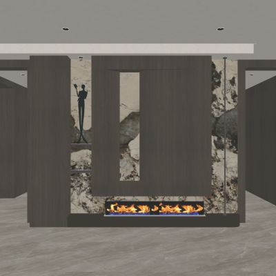 轻中式轻奢风入户岩板隔断玄关