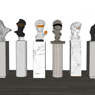 石膏人物雕塑欧式雕像摆件艺术装饰品罗马柱大卫头像艺术品摆件儿室内摆件儿