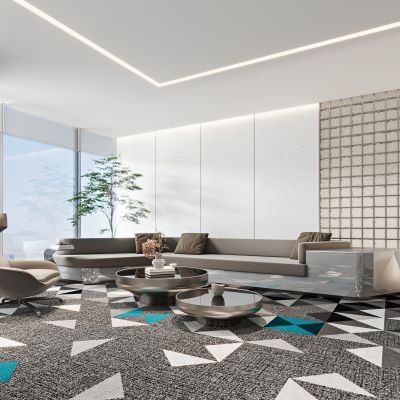 现代沙发办公接待休息区