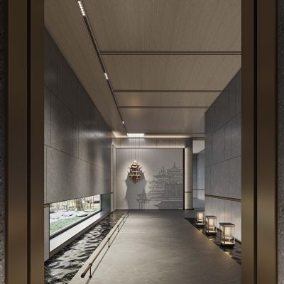 新中式酒店玄关过道