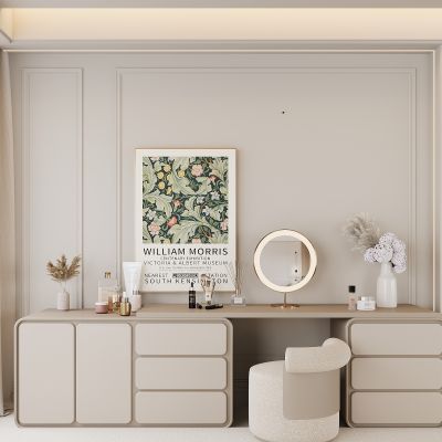 现代梳妆台 化妆台 摆件 化妆镜