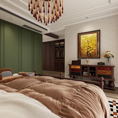 新古典卧室，复古卧室，卧室