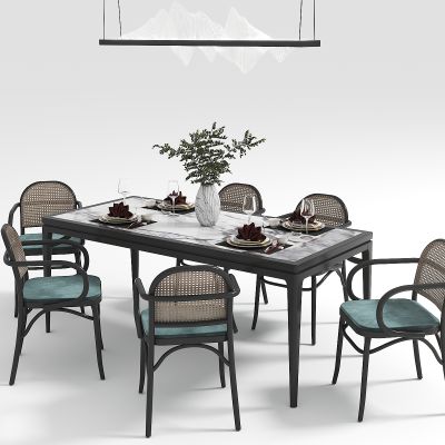 新中式餐桌椅组合