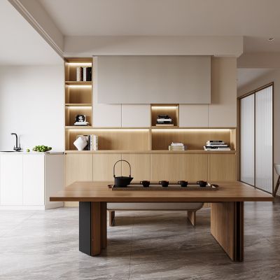 现代原木客餐厅