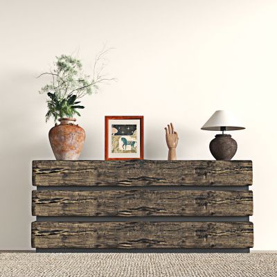 侘寂玄关柜枯枝花瓶 花艺 陶罐 插花