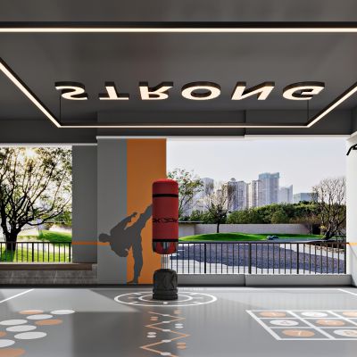 现代架空层健身区