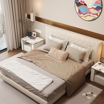 现代家居卧室 双人床 主卧 饰品摆件