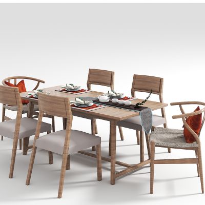 新中式餐桌椅组合